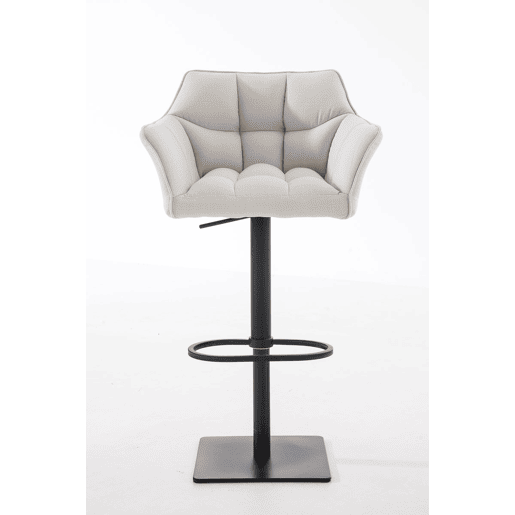 Taburete de bar Damaso con tapizado de tela Blanco 45X64X88 cm