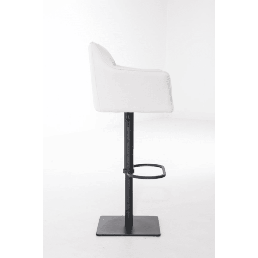 Taburete de bar Damaso con tapizado de tela Blanco 45X64X88 cm
