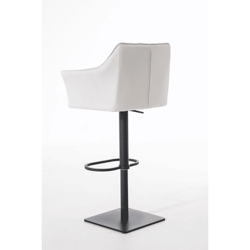 Taburete de bar Damaso con tapizado de tela Blanco 45X64X88 cm