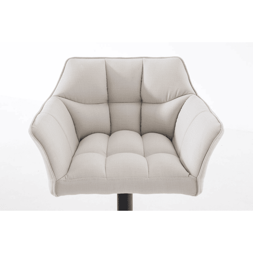 Taburete de bar Damaso con tapizado de tela Blanco 45X64X88 cm