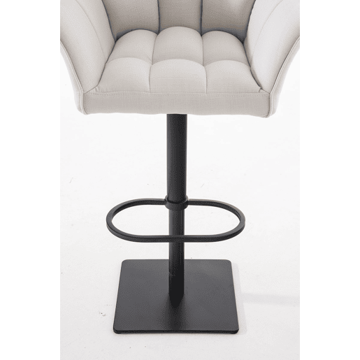 Taburete de bar Damaso con tapizado de tela Blanco 45X64X88 cm
