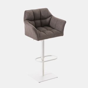 Taburete de bar Damaso con tapizado de tela Gris 45X64X88 cm