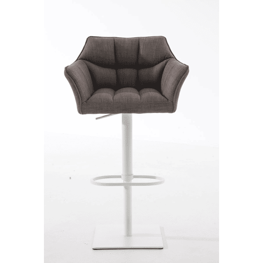Taburete de bar Damaso con tapizado de tela Gris 45X64X88 cm