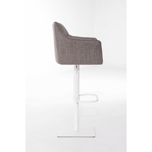 Taburete de bar Damaso con tapizado de tela Gris 45X64X88 cm
