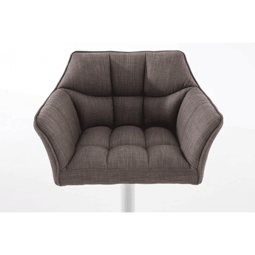 Taburete de bar Damaso con tapizado de tela Gris 45X64X88 cm
