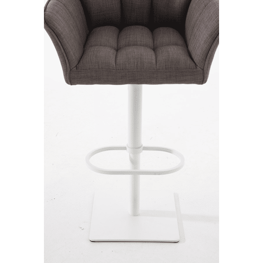 Taburete de bar Damaso con tapizado de tela Gris 45X64X88 cm