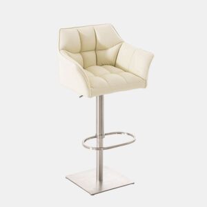 Taburete de bar Damaso con tapizado de polipiel Simil cuero Crema 45X64X88 cm