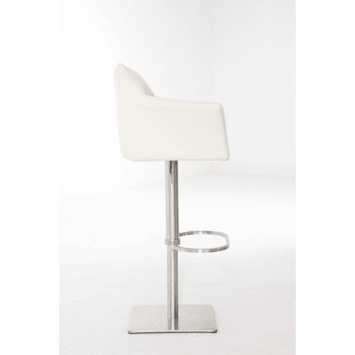 Taburete de bar Damaso con tapizado de polipiel Simil cuero Crema 45X64X88 cm