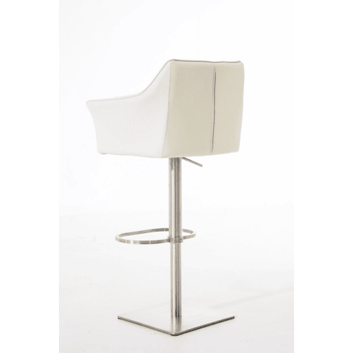 Taburete de bar Damaso con tapizado de polipiel Simil cuero Crema 45X64X88 cm
