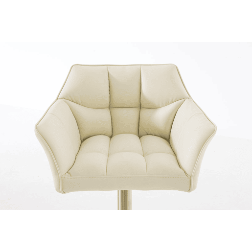 Taburete de bar Damaso con tapizado de polipiel Simil cuero Crema 45X64X88 cm