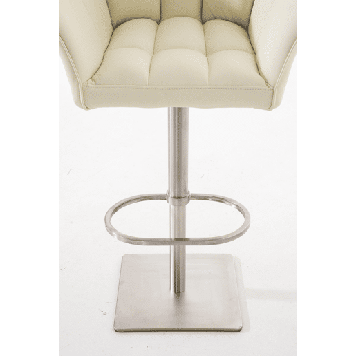 Taburete de bar Damaso con tapizado de polipiel Simil cuero Crema 45X64X88 cm