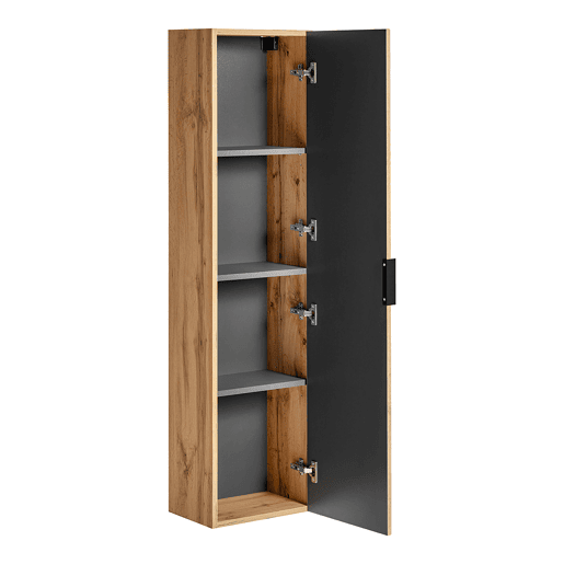 Móvel de lavatório simples 80cm 2 nichos e pedestal Adriel Madeira