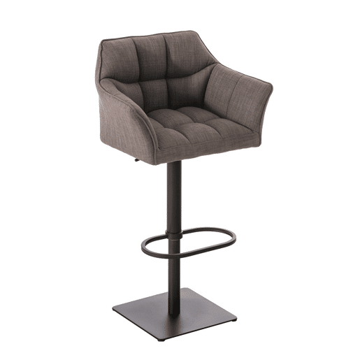 Taburete de bar Damaso con tapizado de tela Gris 45X64X88 cm