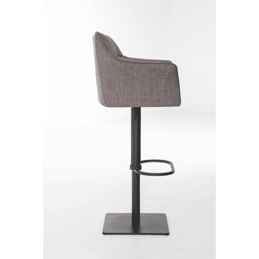 Taburete de bar Damaso con tapizado de tela Gris 45X64X88 cm
