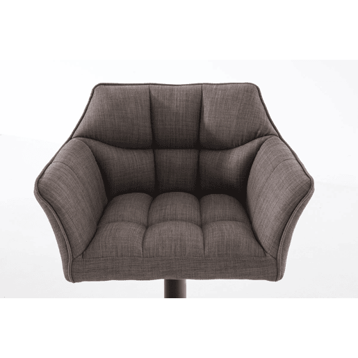 Taburete de bar Damaso con tapizado de tela Gris 45X64X88 cm