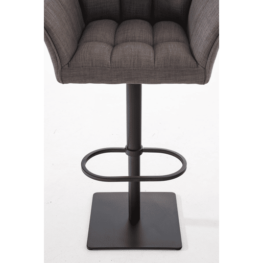 Taburete de bar Damaso con tapizado de tela Gris 45X64X88 cm