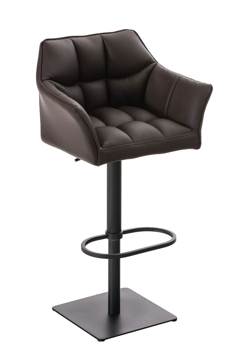 Taburete de bar damaso tapizado en cuero sintético 45x64x88-113 cm