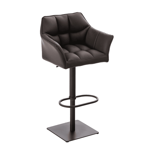 Taburete de bar Damaso con tapizado de polipiel Simil cuero Marrón 45X64X88 cm