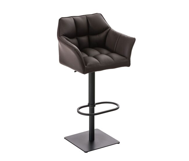 Taburete de bar damaso tapizado en cuero sintético 45x64x88-113 cm