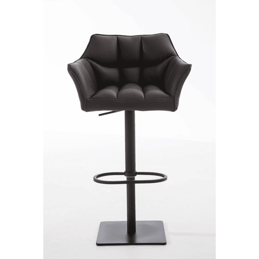 Taburete de bar Damaso con tapizado de polipiel Simil cuero Marrón 45X64X88 cm