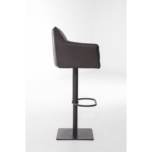 Taburete de bar Damaso con tapizado de polipiel Simil cuero Marrón 45X64X88 cm