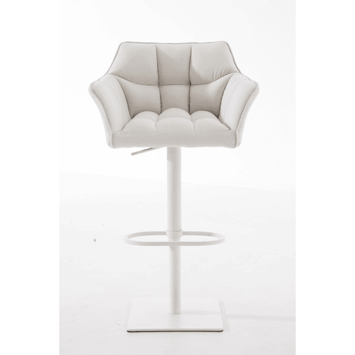 Taburete de bar Damaso con tapizado de tela Blanco 45X64X88 cm