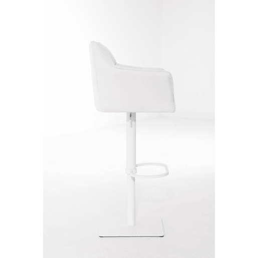 Taburete de bar Damaso con tapizado de tela Blanco 45X64X88 cm