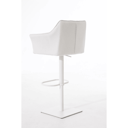 Taburete de bar Damaso con tapizado de tela Blanco 45X64X88 cm