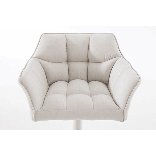 Taburete de bar Damaso con tapizado de tela Blanco 45X64X88 cm