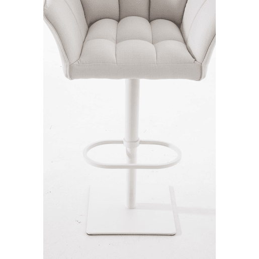 Taburete de bar Damaso con tapizado de tela Blanco 45X64X88 cm