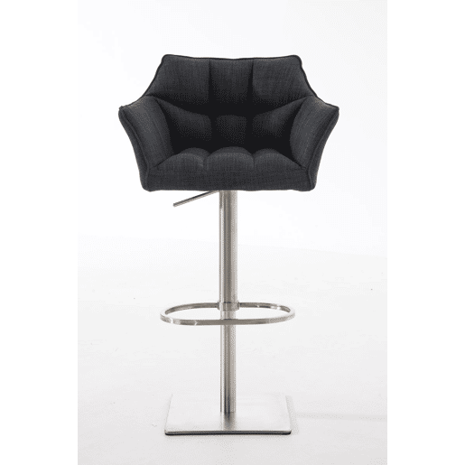 Taburete de bar Damaso con tapizado de tela Gris oscuro 45X64X88 cm