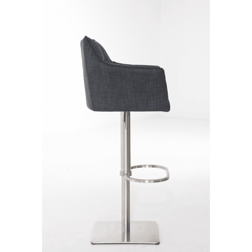Taburete de bar Damaso con tapizado de tela Gris oscuro 45X64X88 cm