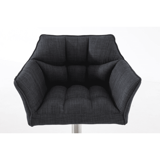 Taburete de bar Damaso con tapizado de tela Gris oscuro 45X64X88 cm