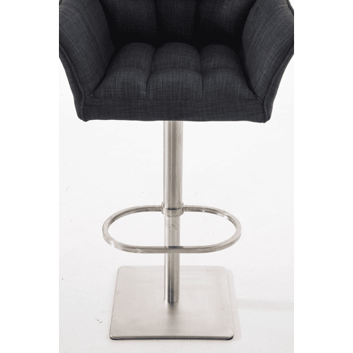 Taburete de bar Damaso con tapizado de tela Gris oscuro 45X64X88 cm