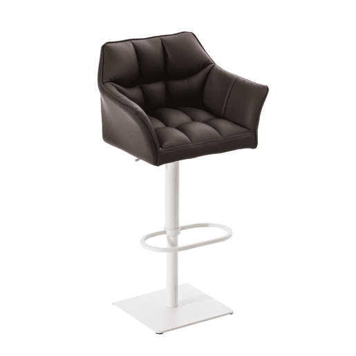 Taburete de bar Damaso con tapizado de polipiel Simil cuero Marrón 45X64X88 cm