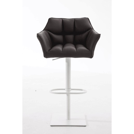 Taburete de bar Damaso con tapizado de polipiel Simil cuero Marrón 45X64X88 cm