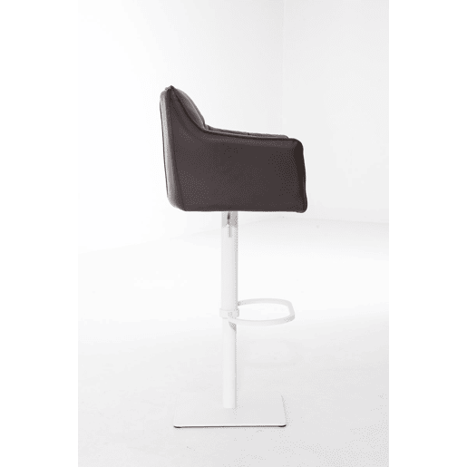 Taburete de bar Damaso con tapizado de polipiel Simil cuero Marrón 45X64X88 cm