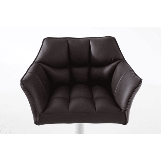 Taburete de bar Damaso con tapizado de polipiel Simil cuero Marrón 45X64X88 cm