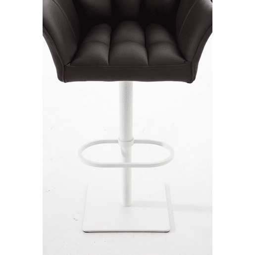 Taburete de bar Damaso con tapizado de polipiel Simil cuero Marrón 45X64X88 cm