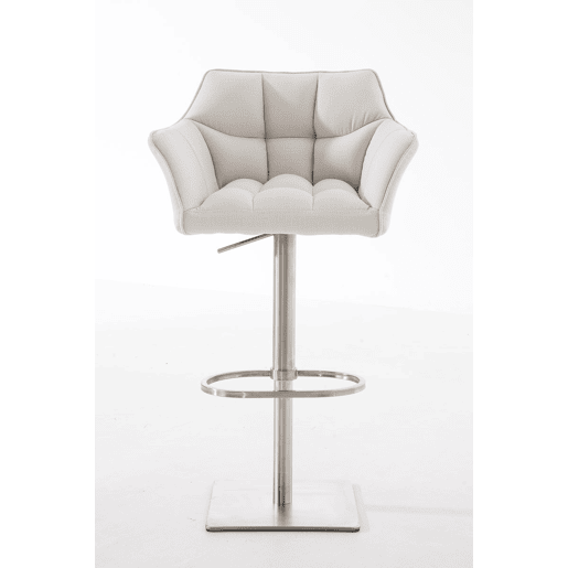 Taburete de bar Damaso con tapizado de tela Blanco 45X64X88 cm