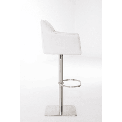 Taburete de bar Damaso con tapizado de tela Blanco 45X64X88 cm