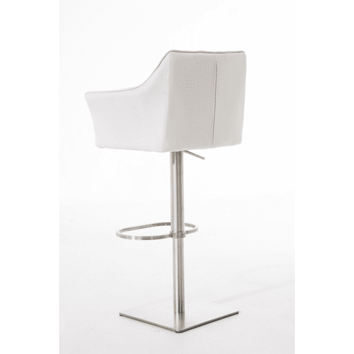 Taburete de bar Damaso con tapizado de tela Blanco 45X64X88 cm