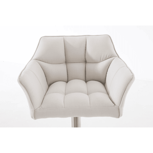 Taburete de bar Damaso con tapizado de tela Blanco 45X64X88 cm