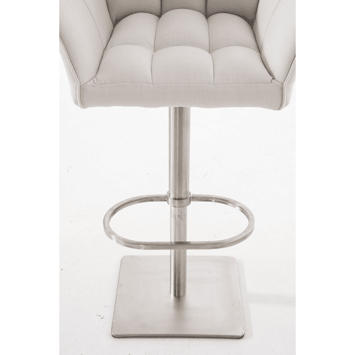 Taburete de bar Damaso con tapizado de tela Blanco 45X64X88 cm