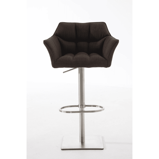 Taburete de bar Damaso con tapizado de tela Marrón 45X64X88 cm