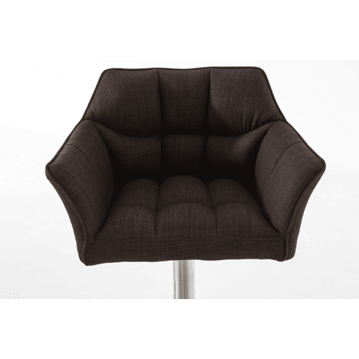 Taburete de bar Damaso con tapizado de tela Marrón 45X64X88 cm