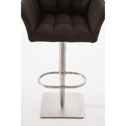 Taburete de bar Damaso con tapizado de tela Marrón 45X64X88 cm
