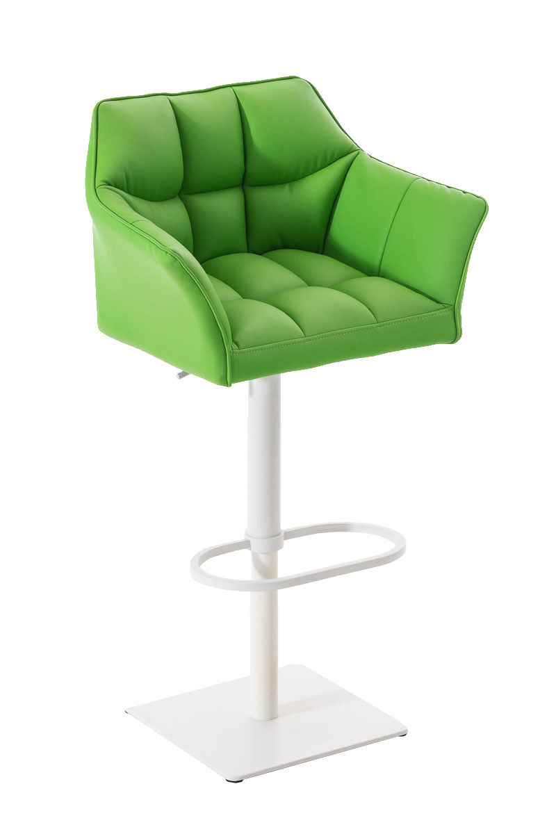 Taburete de bar damaso tapizado en cuero sintético 45x64x88-113 cm