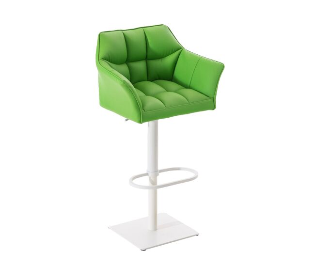 Taburete de bar damaso tapizado en cuero sintético 45x64x88-113 cm
