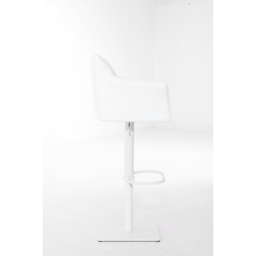 Taburete de bar Damaso con tapizado de polipiel Simil cuero Blanco 45X64X88 cm